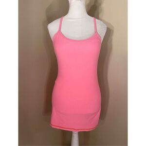 Lululemon Pink Orange Peach Grapefruit Power Y Tank Top Size 6